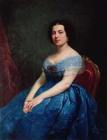 肖像埃内斯塔·格里西（1819-1895），歌手`Portrait dErnesta Grisi (1819~1895), chanteuse (1866) by Charles Bonnegrâce