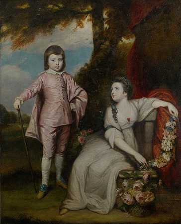 乔治·卡佩尔、马尔登子爵（1757-1839）和伊丽莎白·卡佩尔夫人（1755-1834）`George Capel, Viscount Malden (1757–1839), and Lady Elizabeth Capel (1755–1834) (1768) by Sir Joshua Reynolds