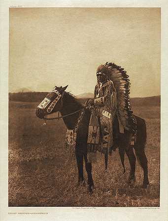 赫克托·阿西尼博因警长`Chief Hector – Assiniboin by Edward Sheriff Curtis