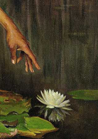 印度和睡莲`Indian and Water Lily by George de Forest Brush