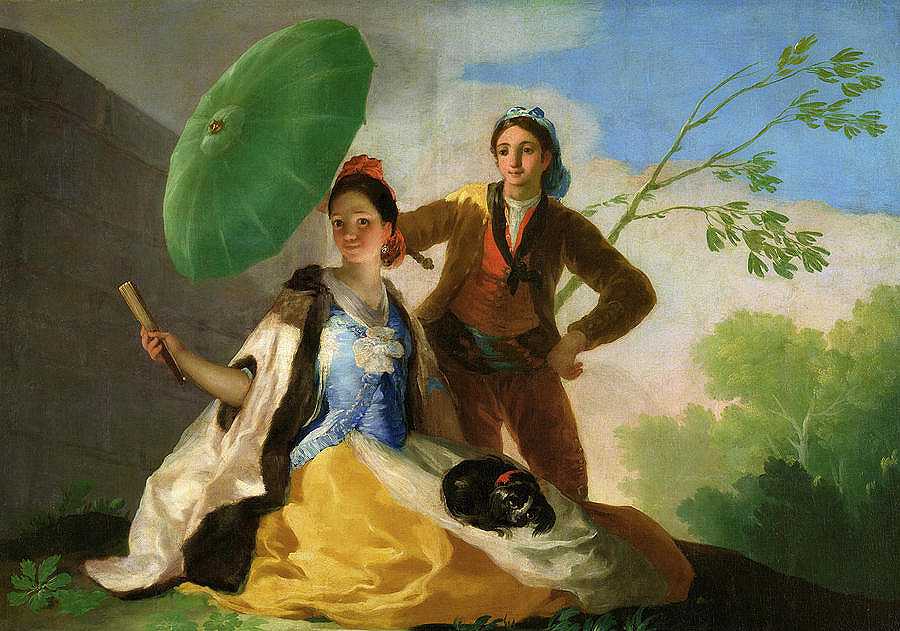阳伞，1777年`The Parasol, 1777 by Francisco Goya