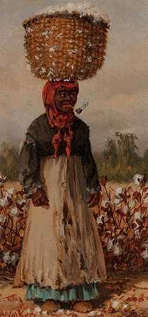 棉田里的女人`Woman in Cotton Field by William Aiken Walker