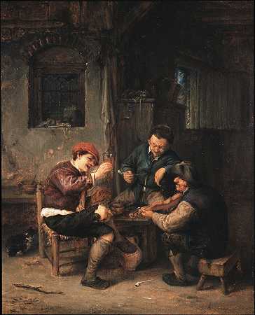 客栈里的三个农民`Three Peasants at an Inn by Adriaen van Ostade