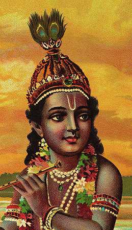 奎师那，至高的神`Krishna, Supreme God by Ravi Varma