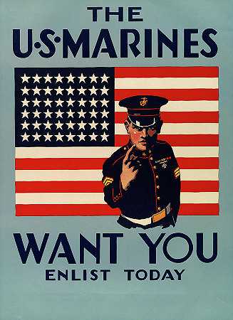 美国海军陆战队想要你`The U.S. Marines Want You by American Poster