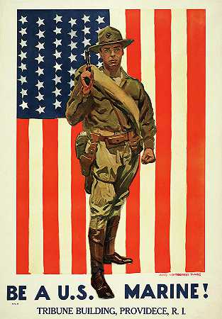 成为一名美国海军陆战队队员`Be a U.S. Marine by American Poster