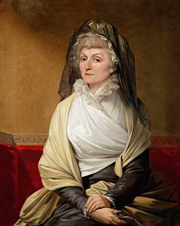 一位女士的肖像`Portrait Of A Lady (1800) by Josef Abel