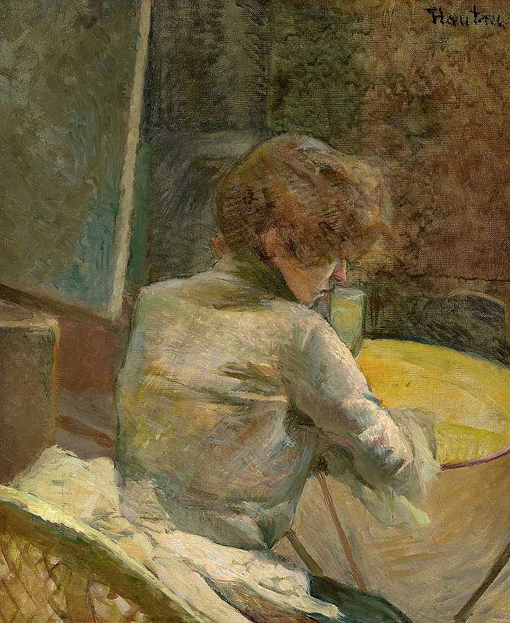 等待，1887年`Waiting, 1887 by Henri de Toulouse-Lautrec