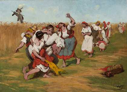 收获季节`Harvest (1911) by Włodzimierz Tetmajer