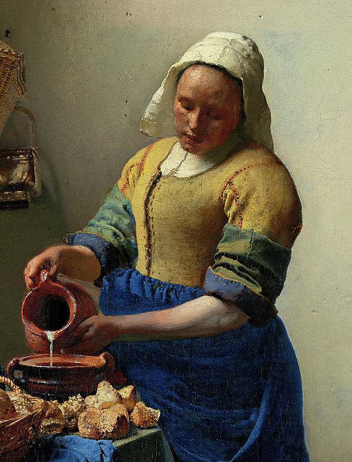 1660年的挤奶女工`Milkmaid, 1660 by 维米尔