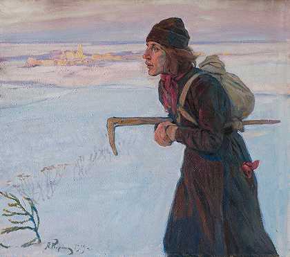 和尚`The Monk (1919) by Aleksei Mikhailovich Korin