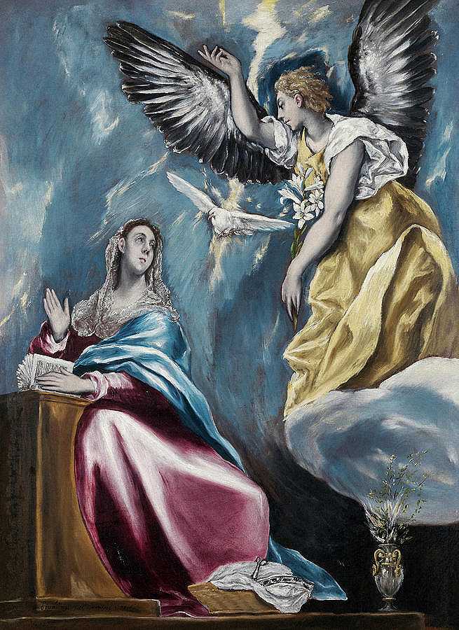 《通告》，1600年`The Annunciation, 1600 by El Greco