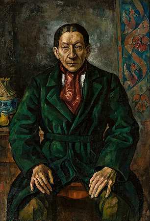 罗穆阿尔德·卡米尔·维特科夫斯基肖像`Portrait of Romuald Kamil Witkowski (between circa 1922 and circa 1923) by Roman Kramsztyk
