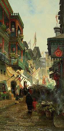 有点老中国，旧金山，1905`A Bit of Old China, San Francisco, 1905 by Edwin Deakin
