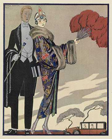 晚礼服。。`Evening Attire.. (1923) by George Barbier