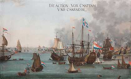 查塔姆战役`The Battle of Chatham by Willem van der Stoop