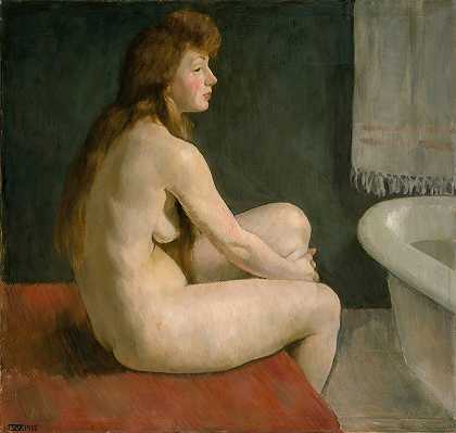 女性裸体`Female Nude (1925) by Erik Werenskiold