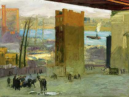 纽约市孤独公寓`The Lone Tenement, New York City by George Bellows