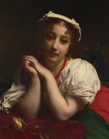 意大利年轻女子`Young Italian Woman by Etienne Adolphe Piot