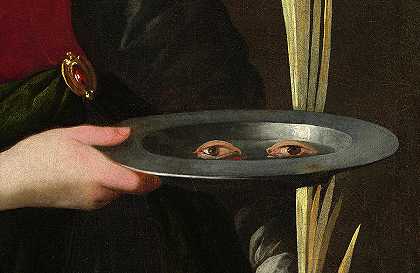 眼睛盯着锡盘子，圣露西`Eyeballs on a Pewter Dish, Saint Lucy by Francisco de Zurbaran