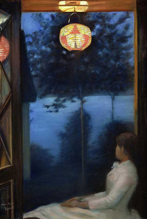 日本灯笼，1886年`A Japanese Lantern, 1886 by Oda Krohg