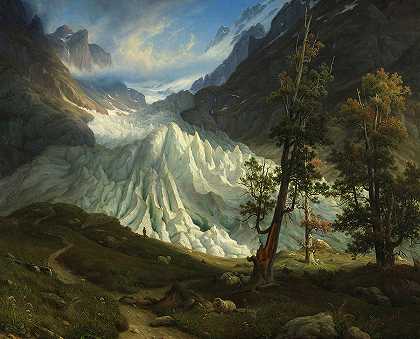格林德瓦尔德冰川`The Grindelwald Glacier by Thomas Fearnley