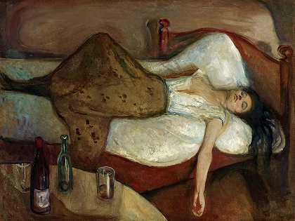 第二天，1894年`The Day After, 1894 by Edvard Munch