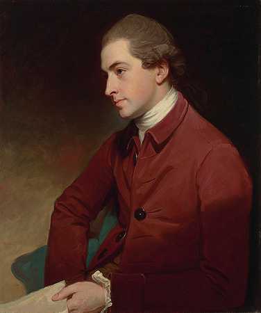 托马斯·弗兰克兰爵士肖像，公元前6世纪（1750-1831年）`Portrait of Sir Thomas Frankland, 6th Bt. (1750~1831) by George Romney