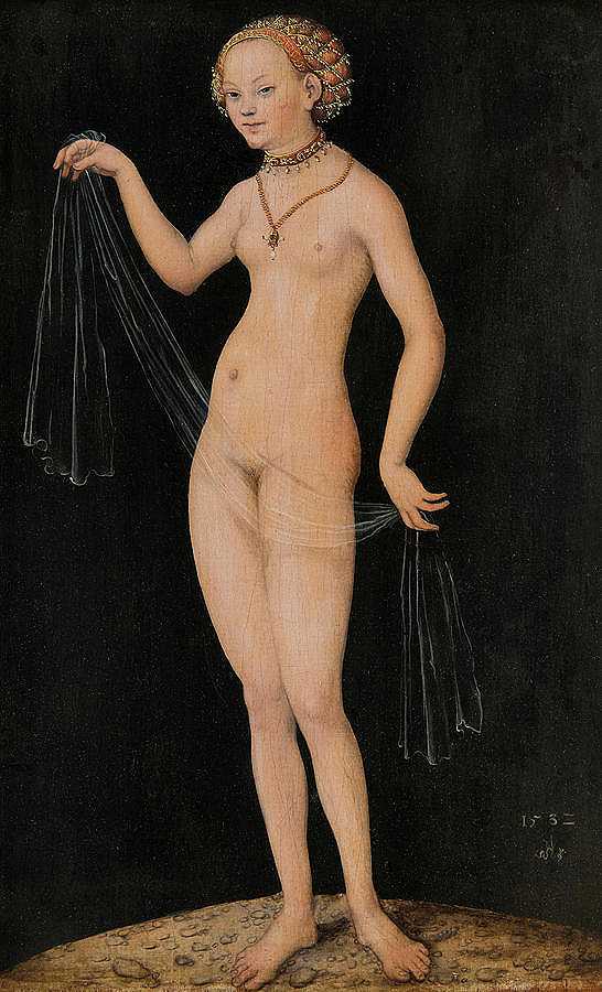 维纳斯，罗马女神`Venus, Roman Goddess by Lucas Cranach the Elder