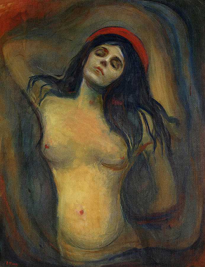 麦当娜，可爱的女人`Madonna, Loving Woman by Edvard Munch