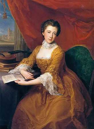玛格丽特·乔治安娜·波因茨夫人肖像`Portrait of Lady Margaret Georgiana Poyntz (1764) by Pompeo Batoni