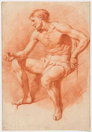 对男性裸体的研究`Study of a Male Nude by Adriaen van de Velde