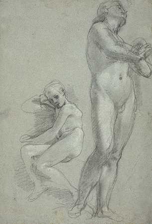 两个裸体青年（recto）`Two Nude Youths (recto) (c. 1565~1567) by Federico Barocci