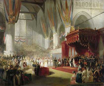 1840年11月28日，威廉二世国王在阿姆斯特丹的纽威角举行就职典礼`The Inauguration of King William II in the Nieuwe Kerk in Amsterdam on 28 November 1840 (1840 ~ 1845) by Nicolaas Pieneman