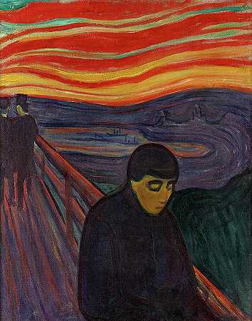 绝望，1894年`Despair, 1894 by Edvard Munch