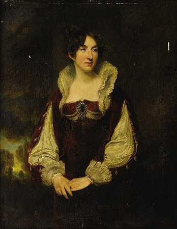 范妮·凯布尔肖像`Portrait Of Fanny Kemble by Style Of Thomas Lawrence