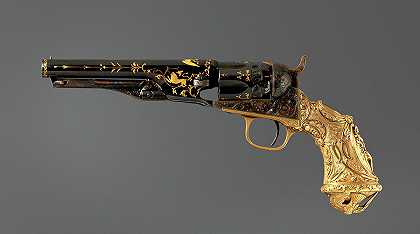 柯尔特1862型警用左轮手枪，带把手`Colt Model 1862 Police Revolver, with Grip by American School