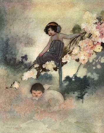 他能看到的每棵树上都有一个小孩`In Every Tree He Could See There Was A Little Child (1913) by Charles Robinson