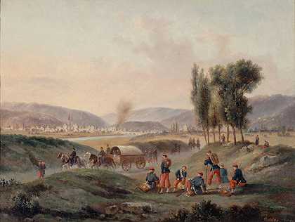 1870年8月5日，萨尔布吕克战役后`Sarrebruck après la bataille, le 5 août 1870 (1870) by Gustave Boulanger