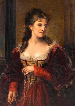 约瑟芬·多姆哈特（奥托·瓦格纳的第一任妻子）`Josefine Domhart (erste Frau Otto Wagners) (1874) by Joszef Kiss