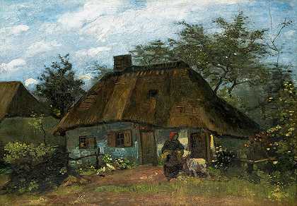 纽恩村的农舍`Farmhouse in Nuenen Village by Vincent van Gogh