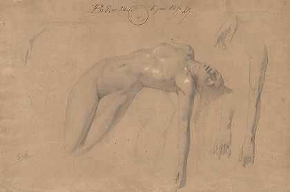 斜倚女性裸体`Reclining Female Nude by William Bouguereau
