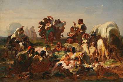 吉普赛营地`Zigeunerlager (Ca. 1873) by Jakob Grünenwald