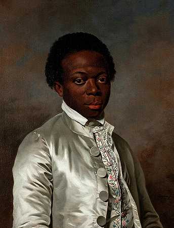穿着刺绣背心的年轻人的肖像，扎莫的肖像`Portrait of a Youth in an Embroidered Vest, Portrait of Zamor by Marie-Victoire Lemoine