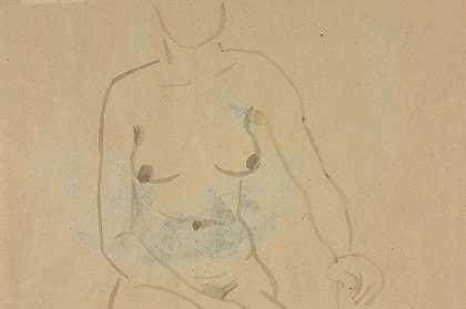 裸体女人的躯干`Torso of a Nude Woman (first third 1900s) by Jane Poupelet