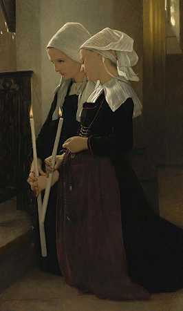 向圣安妮许愿-奥瑞`Le voeu À Sainte~Anne~Dauray (1869) by William Bouguereau