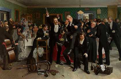 婚礼祝酒词`Wedding toast (1881) by Wojciech Piechowski
