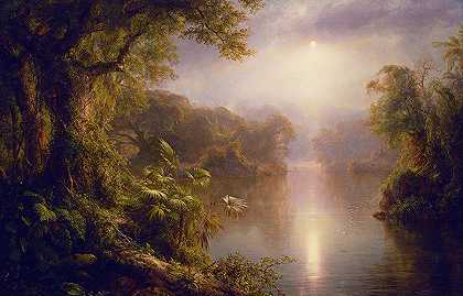 光之河，约1877年`The River of Light, c. 1877 by Frederic Edwin Church