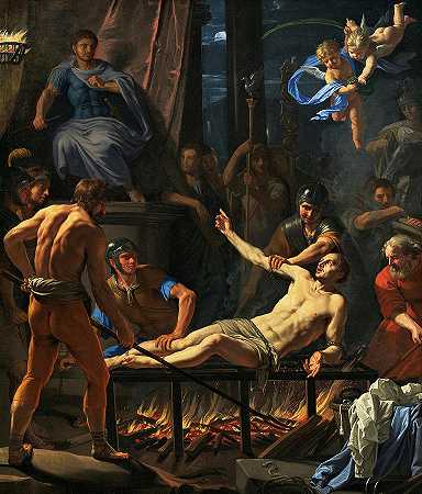 圣劳伦斯殉难，1660年`The Martyrdom of Saint Lawrence, 1660 by Jean-Baptiste de Champaigne