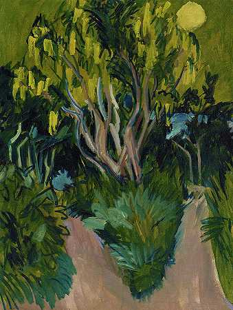 唇形树`Laburnum Tree by Ernst Ludwig Kirchner